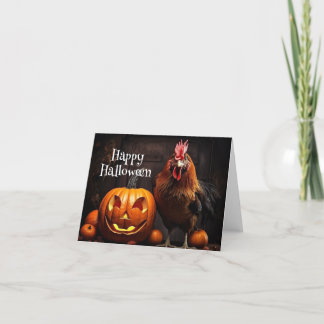 Cartão Papel de Fazenda de Pumpkin no Galo Feliz de Hallo