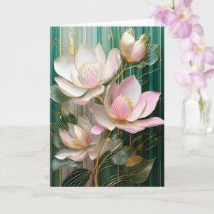 Cartão Papel de Parede Florido Arte de Magnólia Japonesa