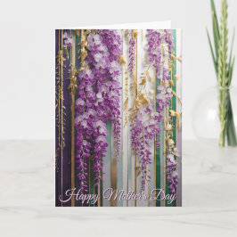 Cartão Papel de Parede Florido do Dia das Mães Violeta Wi