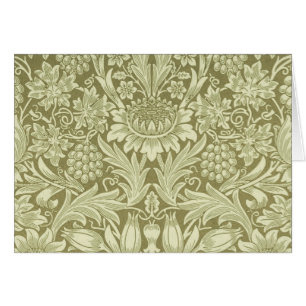 Cartão Papel de Parede Girassol de William Morris em Oliv