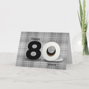 Cartão papel higiênico de 80 de aniversário rolo de xad