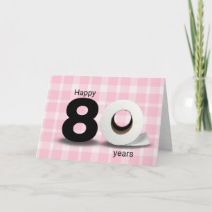 Cartão papel higiênico de 80 de aniversário rolo de xad