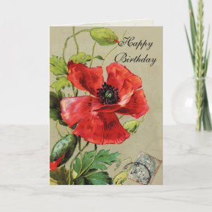 Cartão PAPEL VERMELHO E BORBOLHA / Aniversário