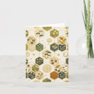 Cartão Papel Washi Japonês Padrão Hexágono | Sa Sem Costu