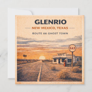 Cartão Papelaria de Viagem Cidade Fantasma Glenrio Route