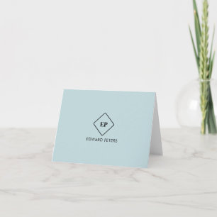 Cartão Papelaria Personalizada com Monograma Minimalista 