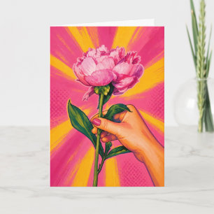 Cartão Papelaria Popart Peônia Rosa