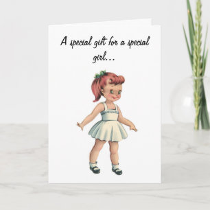 Cartão Paper Doll and Dress Happy Birthday Card