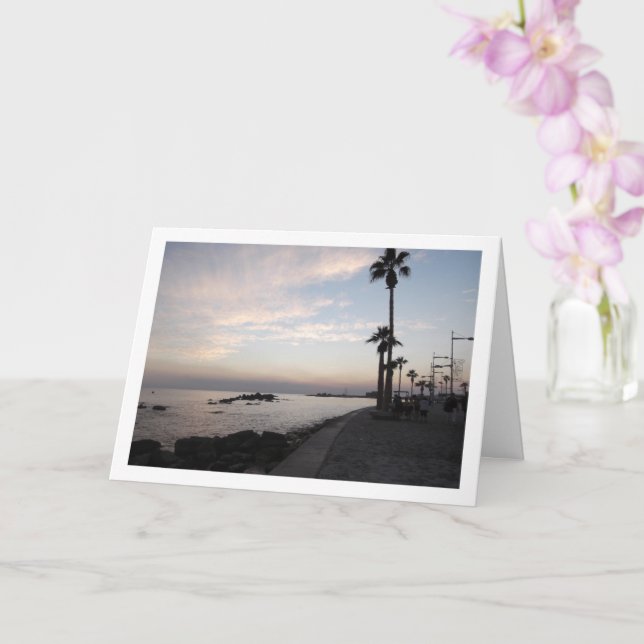 Cartão Paphos à Noite, Paisagem Cipriota (Orquídea)