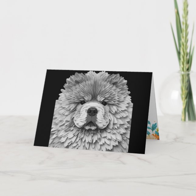 Cartão PAPIER MIRAGE blue Chow (Frente)