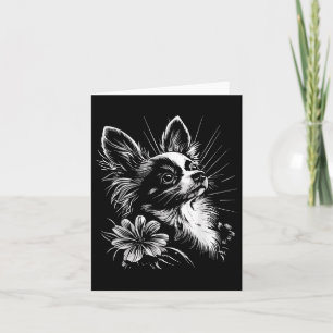 Cartão Papillon Dog Lover Estilo Retro Tatuagem