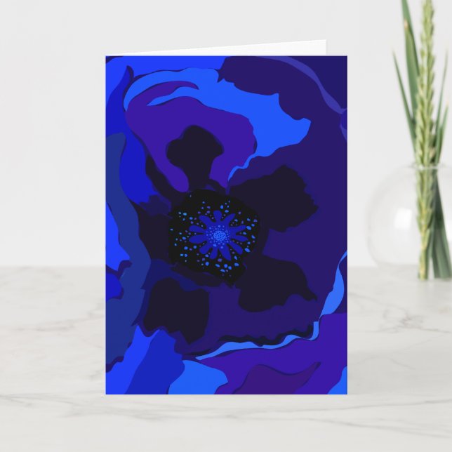 Cartão Papoila azul (Frente)