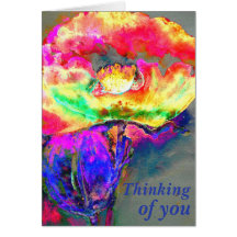 Papoila-flor-rosa-amarela-abstrato elegante