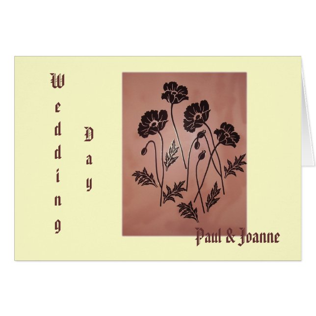 Cartão Papoilas de veludo do vintage (Frente Horizontal)