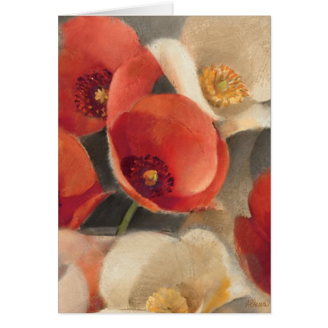 Cartão Papoilas na flor completa (Frente)