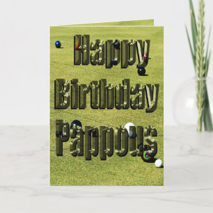 Cartão Pappous Happy Birthday Lawn Bowls Card,