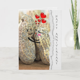 Cartão par de amendoins para o aniversário de casamento