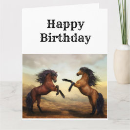 Cartão par de cavalos selvagens
