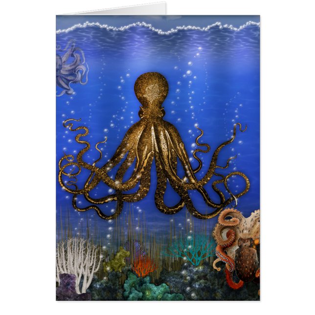 Cartão Par de polvo - Colorido (Frente)