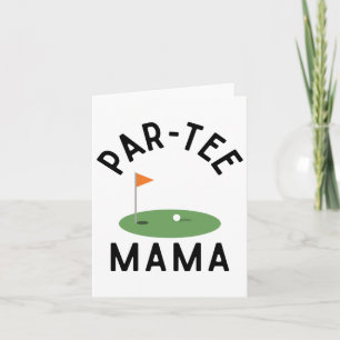 Cartão Par Tee Mama Funny Golf Family Match