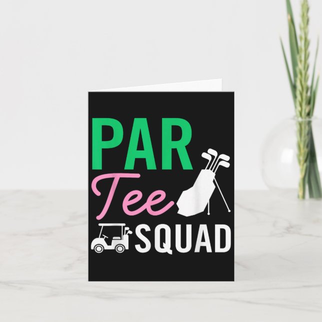 Cartão Par Tee Squad, Fama de Jogador de Golfe Engraçado  (Frente)