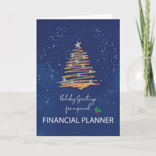 Cartão Para a Árvore de Natal do Financial Planner no Mar