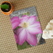Para a avó Pink Clematis Floral Birthday