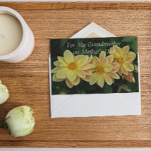 Para a avó Yellow Dahlias Floral Dia de as mães