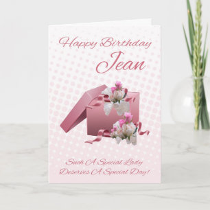 Cartão Para a celebração muito especial de Jean Birthday