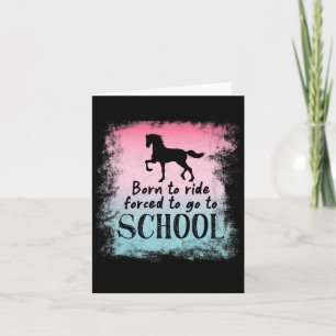 Cartão Para A Escola Para Cavalo Andando De Cavalo
