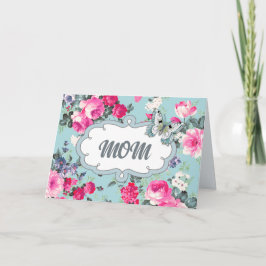 Cartão Para a mãe no Dia de as mães. Rosas Vintage