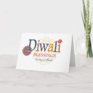 Cartão Para a tia Diwali Bessings com Padrões Rangoli