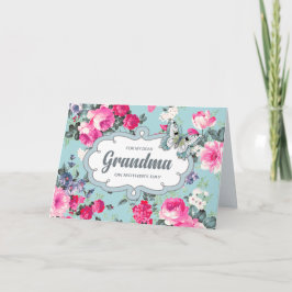 Cartão Para a vovó no Dia de as mães. Rosas Vintage