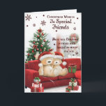 Cartão Para alguns amigos especiais, Design de Natal boni<br><div class="desc">"Feliz Natal para um Cartão de Natal Muito Especial Amigo" é uma maneira emocionante de transmitir seus desejos calorosos e celebrar sua amizade especial durante o feriado. Esta carta é perfeita para mostrar sua apreciação e espalhar alegria para um amigo que tem um lugar especial em seu coração. É um...</div>