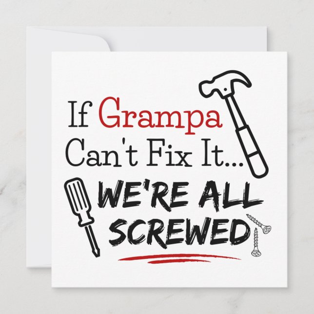 Cartão para avô, cartão para avô (Frente)