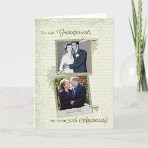 Cartão Para Avós no _º Aniversário - Personalizado Antes&
