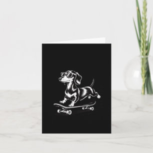 Cartão Para Camisa Fora Causar Confusão Dachshund Skatist