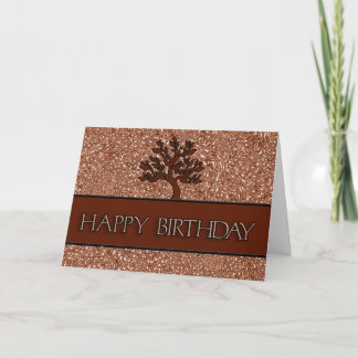 Cartão Para Ele Chocolate Brown Paisley Birthday