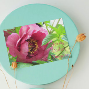 Cartão Para Filha Red Peony Floral Dia de as mães