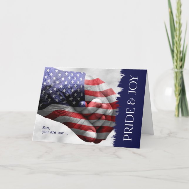 Cartão Para Filho, Orgulho Militar e Alegria (Frente)