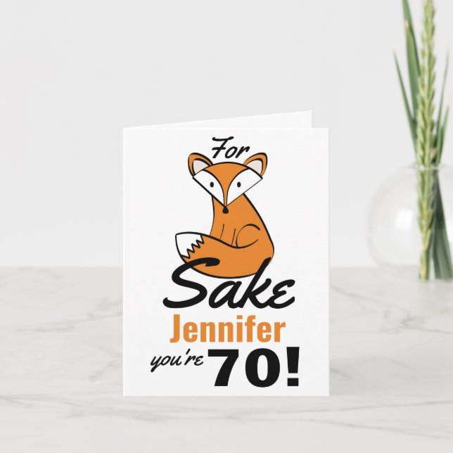 Cartão Para Fox Sake 70 Birthday Personalizado (Frente)