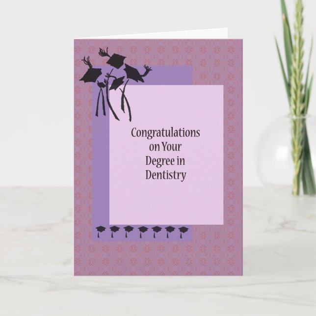 Cartão para Grau em Odontologia com Formando. Capa (Frente)