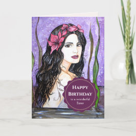 Cartão Para Irmã no Aniversário Senhora do Lago