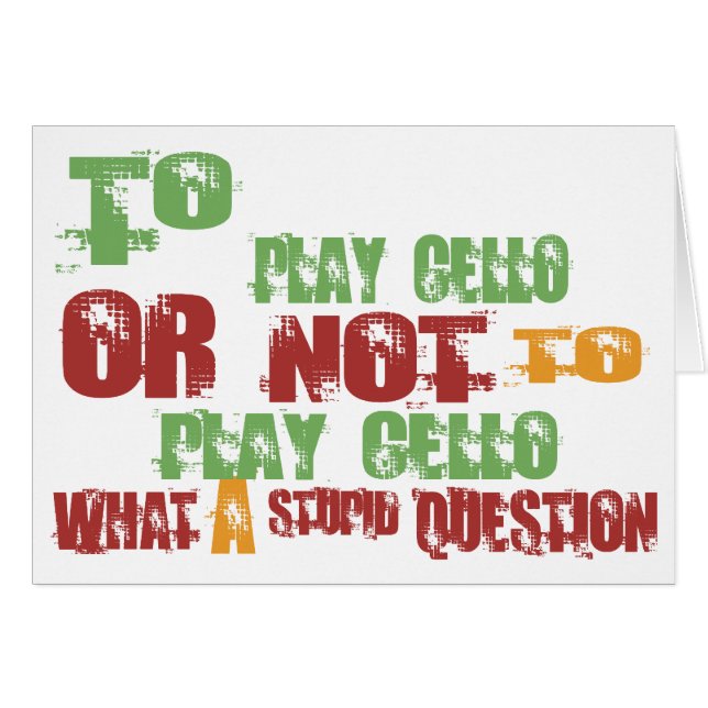 Cartão Para jogar o violoncelo (Frente Horizontal)