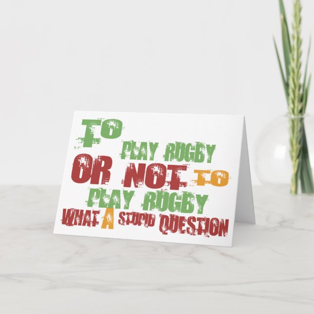 Cartão Para Jogar Rugby (Frente)