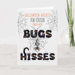 Cartão para jovens Insetos de primo e Hisses Halloween