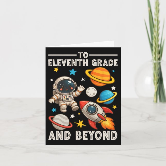 Cartão Para Júnior E Além Astronauta Divertido De Volta à (Frente)