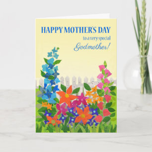 Cartão Para madrinha no Dia de as mães Flor Garden Card