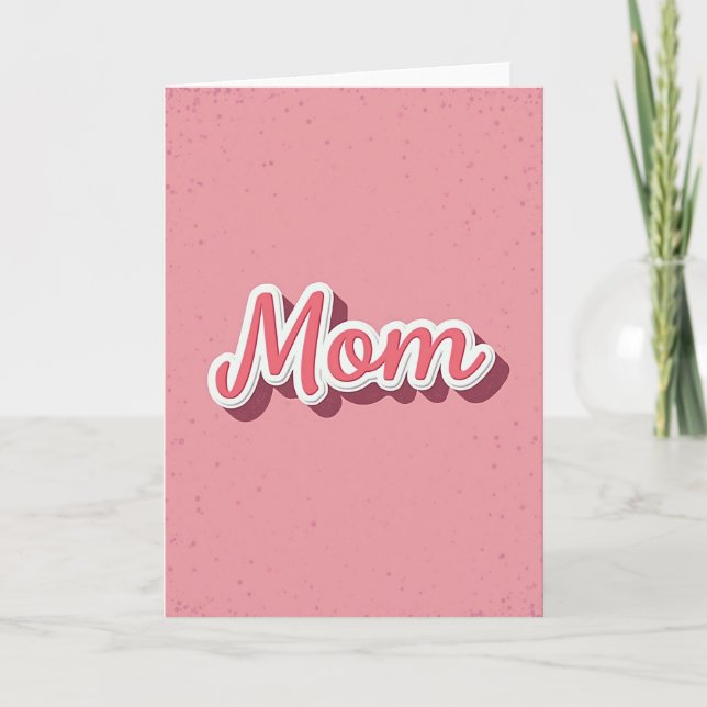 Cartão para Mãe com Pontos Rosas (Frente)