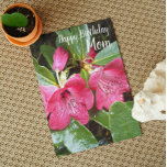 Cartão Para Mãe Red Rhododendrons Aniversário Floral<br><div class="desc">Cartão de aniversário floral para a mãe que mostra uma foto das lindas flores vermelhas Rhododendron. Selecione entre um cartão de estilo mate ou brilhante.</div>